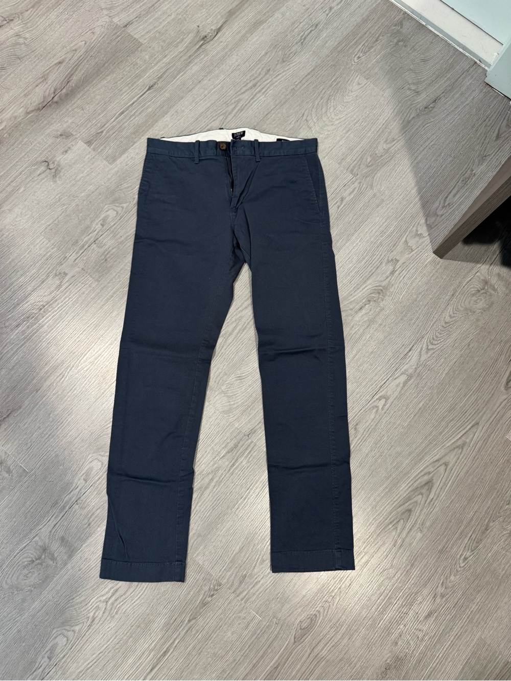 J. Crew Navy Straight-Leg Cotton Chinos